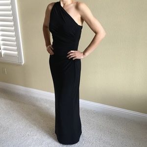 Ralph Lauren Black One-Shoulder Gown, Size 4